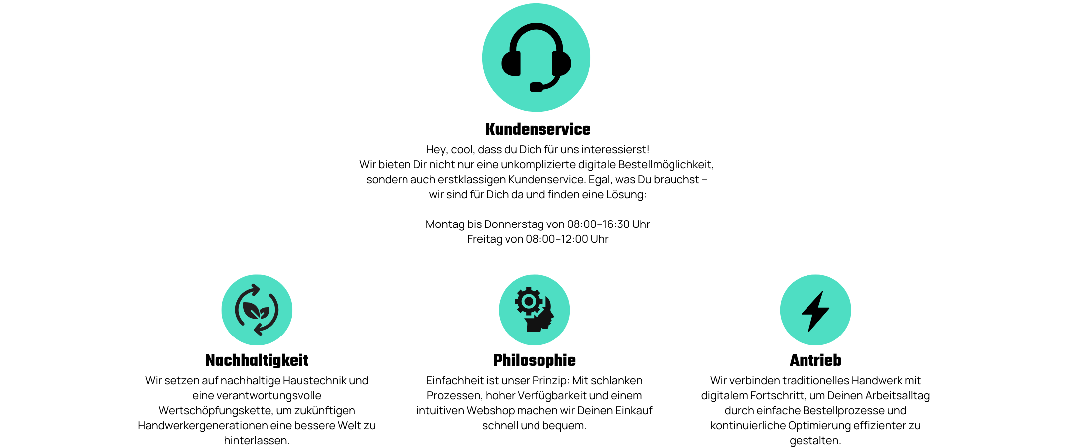 Die wichtigsten Bereiche unseres Services